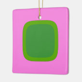 Roze en groene 1105 - Groovy Retro Style Keramisch Ornament (Links)