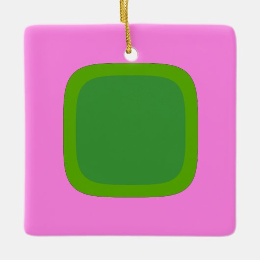 Roze en groene 1105 - Groovy Retro Style Keramisch Ornament (Voorkant)
