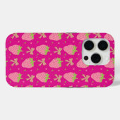 Roze en groene aardbeien en strikken Case-Mate iPhone case (Achterkant (horizontaal))