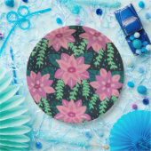 Roze en groene Abstracte afdruk Papieren Bordje (Feest)