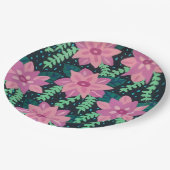 Roze en groene Abstracte afdruk Papieren Bordje (Gekanteld)