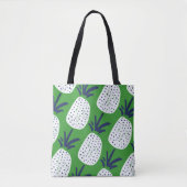 Roze en groene Abstracte ananas- en cactus-patroon Tote Bag (Voorkant)