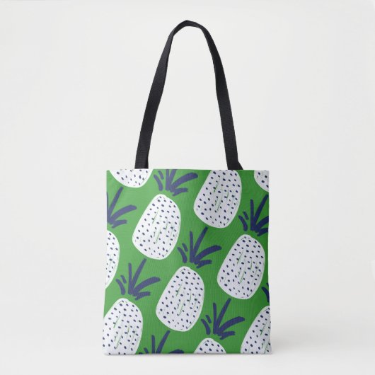 Roze en groene Abstracte ananas- en cactus-patroon Tote Bag (Voorkant)