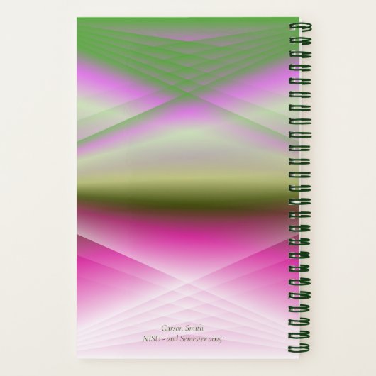 Roze en groene Abstracte Art Notitieboek (Achterkant)