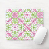 Roze en groene abstracte cirkels muismat (Met muis)