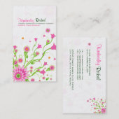 Roze en groene Abstracte Floral Design-Light Visitekaartje (Voorkant / Achterkant)
