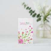 Roze en groene Abstracte Floral Design-Light Visitekaartje (Staand voorkant)