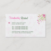 Roze en groene Abstracte Floral Design-Light Visitekaartje (Achterkant)