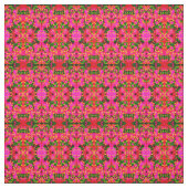 Roze en groene Abstracte Floral Pattern Stof (Swatch)