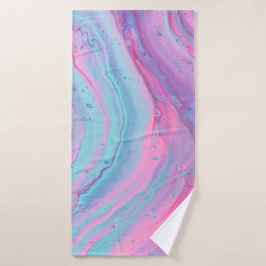Roze en groene abstracte kunst badhanddoek (Badhanddoek)