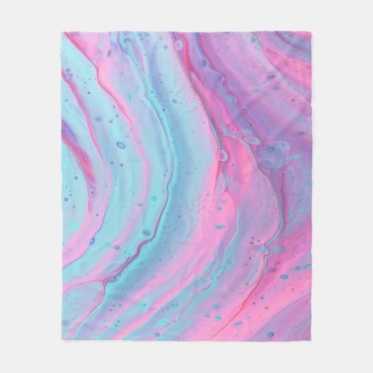 Roze en groene abstracte kunst fleece deken (Voorkant)