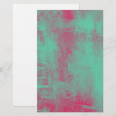 Roze en groene Abstracte scrapbook Briefpapier (Voorkant / Achterkant)