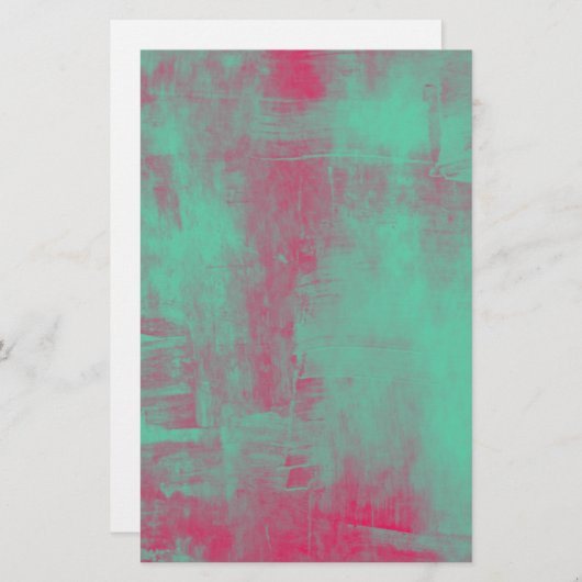 Roze en groene Abstracte scrapbook Briefpapier (Voorkant / Achterkant)