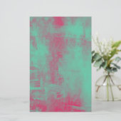 Roze en groene Abstracte scrapbook Briefpapier (Staand voorkant)