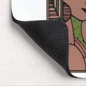 Roze en groene Afrikaanse Amerikaanse vrouwen Muismat (Hoek)