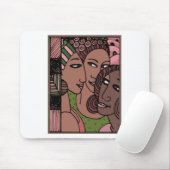 Roze en groene Afrikaanse Amerikaanse vrouwen Muismat (Met muis)