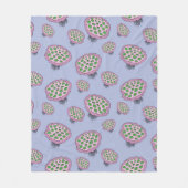 Roze en Groene Alien Kwallen Bloem Fleece Deken (Voorkant)