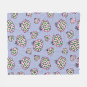 Roze en Groene Alien Kwallen Bloem Fleece Deken