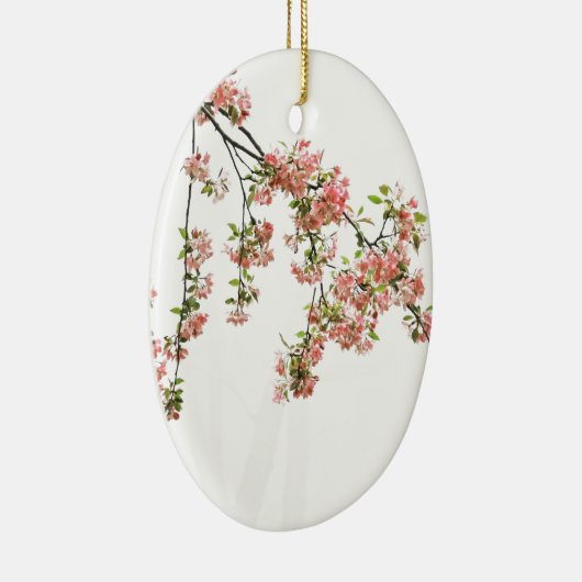 Roze en groene appelbloesems keramisch ornament (Rechts)