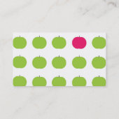 Roze en groene Apple-docent Business-kaarten Visitekaartje (Achterkant)