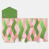 roze en groene argyle bedankdoosjes (Ongevouwen)