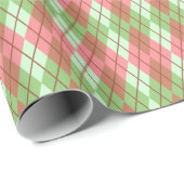 Roze en groene argyle cadeaupapier (Rol Hoek)