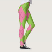 Roze en Groene Argyle Leggings (Rechts)