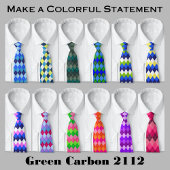 Roze en Groene Argyle met Wit Stikkend Stropdas