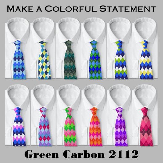 Roze en Groene Argyle met Wit Stikkend Stropdas