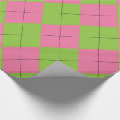 Roze en Groene Argyle Patroon Cadeaupapier (Hoek)