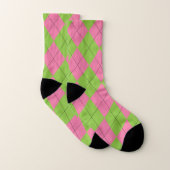 Roze en Groene Argyle Patroon Sokken (Paar)