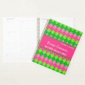Roze en groene Argyle Preppy Style gepersonaliseer Planner (Display)