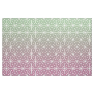 Roze en groene asanoha (groot) stof