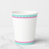 Roze en Groene Baby Baby shower Papieren Bekers (Achterkant)