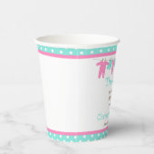 Roze en Groene Baby Baby shower Papieren Bekers (Rechts)