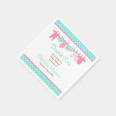 Roze en Groene Baby Baby shower Servet (Hoek)