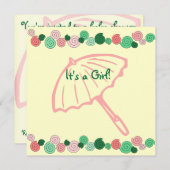 Roze en groene Baby shower Kaart (Voorkant / Achterkant)