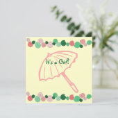 Roze en groene Baby shower Kaart (Staand voorkant)