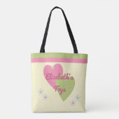 Roze en groene babymeisjes met een naam voor speel tote bag (Achterkant)
