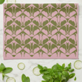 Roze en groene Batty keukendoek Theedoek (Gevouwen)