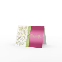 Roze en groene bedankkaart