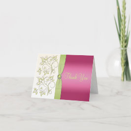 Roze en groene bedankkaart
