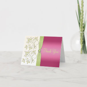 Roze en groene bedankkaart