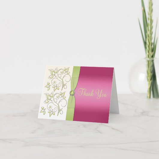 Roze en groene bedankkaart (Voorkant)