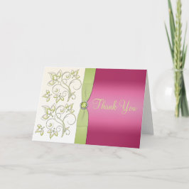 Roze en groene bedankkaart