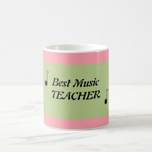 Roze en groene beste muziekleraar koffiemok (Center)