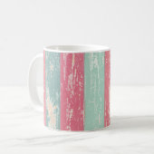 Roze en groene bijtende omheining koffiemok (Voorkant links)