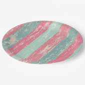Roze en groene bijtende omheining papieren bordje (Gekanteld)