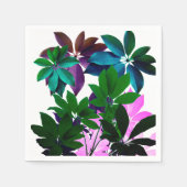 Roze en groene bladeren Cocktail Napkin Servet (Voorkant)