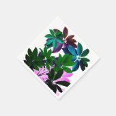 Roze en groene bladeren Cocktail Napkin Servet (Hoek)